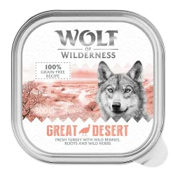 Wolf of Wilderness Adult - Single Protein 6 / 24 x 300 g Schale - 24 x 300 g: Great Desert - Pute