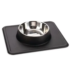 Karlie Edelstahlnapf Silikon Dex - 350 ml, Ø 14 cm Hellgrau