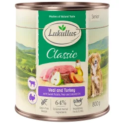 Sparpaket Lukullus Naturkost 24 x 400 g - Senior Kalb & Pute (getreidefrei)