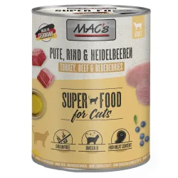 Sparpaket MAC´s Cat 24 x 800 g - Pute, Rind & Heidelbeeren
