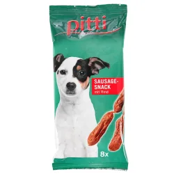 Pitti Sausage Snack Rind Wurst (semi-moist) - Sparpaket: 4 x 8 Stück