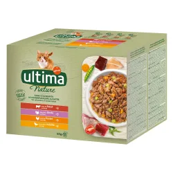 80 + 16 gratis! Ultima Adult 96 x 85 g - Nature: Fischauswahl (Lachs, Thunfisch, Ozeanfisch, Kabeljau)
