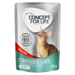 Concept for Life Sterilised Cats Rind getreidefrei - in Sosse - 12 x 85 g