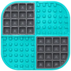 LickiMat Schleckmatte für Hunde Slomo, türkis - L 23 x B 20 x H 1,9 cm