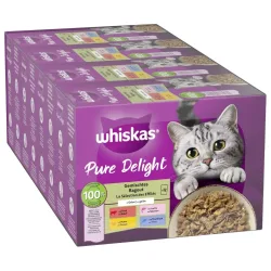 Multipack Whiskas Pure Delight Portionsbeutel 48 x 85 g - Gemischtes Ragout in Gelee
