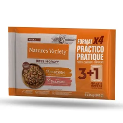 Nature's Variety Bites in Sosse Adult 44 x 85 g - mit Huhn und Lachs
