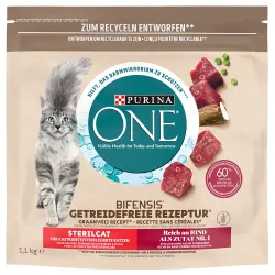 Purina ONE Trocken-Katzenfutter Grain Free Sterilcat Rind