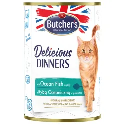 Sparpaket Butcher's Delicious Dinners Katze 48 x 400 g - mit Wild