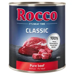 Rocco Classic Probiermix 6 x 800 g - Mix 1: Rind mit Huhn, Lachs, Geflügelherzen, Wild, Grünem Pansen, pur