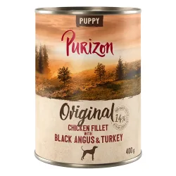Sparpaket Purizon Original 24 x 400 g - Puppy: Hühnerfilet mit Black-Angus-Rind & Pute