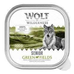 Wolf of Wilderness Senior - Duo-Protein Rezeptur 6 / 24 x 300 g Schale - 6 x 300 g: Wild Hills - Ente & Kalb