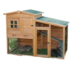 Kerbl Pet Kleintierstall Fortuna inkl. Freigehege - L 160 x B 80 x H 117 cm (2 Pakete*)