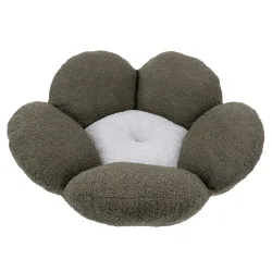 Ferplast Kuschelbett Fiore Bouclé, grün / grau - Ø 64 x H 21 cm