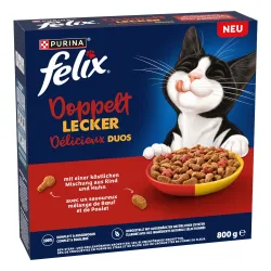 Felix Doppelt Lecker Katzen-Trockenfutter Adult Fleisch