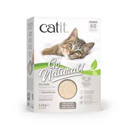 Catit Go Natural Katzenstreu aus Erbsenhülsen, parfümfrei - 5,6 kg (2 x 2,8 kg)