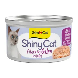 Sparpaket GimCat ShinyCat Filet in Jelly 24 x 70 g - Thunfisch & Garnelen