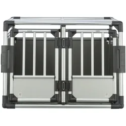 Trixie Transportbox Aluminium doppelt - B 93 x T 83 x H 64 cm (Grösse M-L)