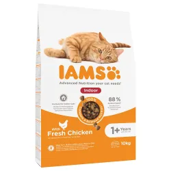 Sparpaket IAMS 2 x Grossgebinde - Ausgewachsene Katzen Indoor Huhn - 2 x 10 kg
