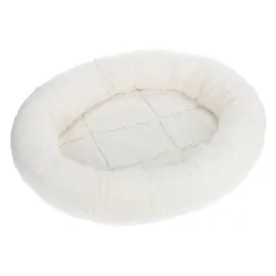 Kuschelbett Fluffy 2in1 - wollweiss: L 50 x B 42 x H 7,5 cm
