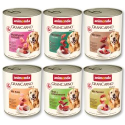 animonda GranCarno Original Nassfutter Hund Adult, Mixpaket 6x800 g Kräftige Variation
