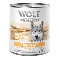 Wolf of Wilderness Adult 6 x 800 g - Mit viel frischem Geflügel  - Sandy Path - Geflügel mit Huhn