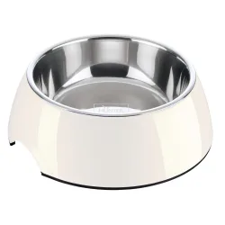 HUNTER Melamin-Napf weiss mit Edelstahl-Inlet - Sparset 2 x 160 ml, Ø 11 cm