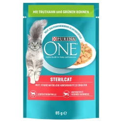 Sparpaket PURINA ONE 26 x 85 g - Sterilised mit Truthahn & grünen Bohnen
