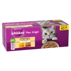 Whiskas Pure Delight Mega Pack Geflügel Ragout in Gelee 40 x 85g