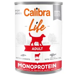 Spezialitätenpackung Calibra Dog Life Adult 6 x 400 g - Rindfleisch mit Karotten