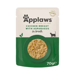 Applaws Katzenfutter Super-Sparpaket 96 x 70 g im Pouch - Hühnerbrust mit Spargel