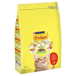 Purina Friskies Katze mit Rind, Huhn und Gemüse - Sparpaket: 2 x 4 kg