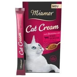 Miamor Cat Cream Rind + Gemüse - Sparpaket: 55 x 15 g