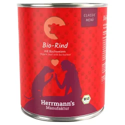 Sparpaket Herrmann's Classic Bio-Menü 12 x 800 g - Bio-Rind mit Bio-Buchweizen
