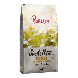 Purizon Single Meat Adult Huhn mit Kamilleblüten und Kürbis - getreidefrei - Sparpaket: 2 x 12 kg