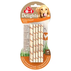 8in1 Delights Twisted Sticks für kleine Hunde Huhn - 35 Stück