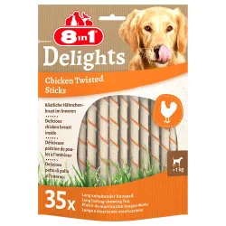 8in1 Delights Twisted Sticks für kleine Hunde Huhn - 35 Stück