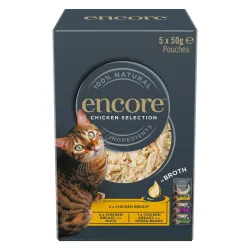 Sparpaket Encore Cat Pouch in Brühe 10 x 50 g - Hühnchen-Auswahl (3 Sorten)