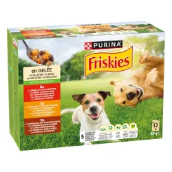 Friskies Hundefutter in Geleé Adult Huhn + Lamm 12x85g