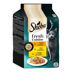 Sparpaket Sheba Fresh Cuisine Taste of Rome 36 x 50 g - Truthahn, Huhn & Geflügel in Sauce