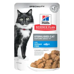 Hill's Science Plan Mature Adult 7+ Seefisch & Huhn - Sparpaket: Sterilised Meeresfisch (48 x 85 g)