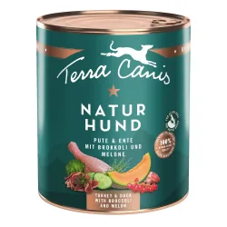 Terra Canis Naturhund 6 x 800 g - Pute & Ente mit Brokkoli & Melone