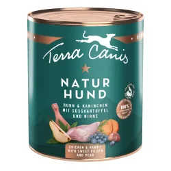 Terra Canis Naturhund 6 x 800 g - Huhn & Kaninchen mit Süsskartoffel & Birne