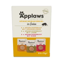 Probierpaket Applaws Cat Pouch in Jelly 6 x 70 g - Auswahl mit Huhn