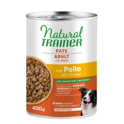 Natural Trainer Pate Medium & Maxi Adult - 12 x 400 g Huhn