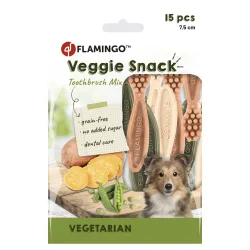 Flamingo Veggie Zahnbürste Mix - 120 g (15 Stück, 7,5 cm)