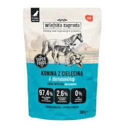 Wiejska Zagroda Dog Pouches 500 g - Pferdefleisch mit Kalbfleisch