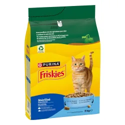 PURINA Friskies Sterilized Katze mit Lachs, Thunfisch und Gemüse - Sparpaket: 2 x 3 kg
