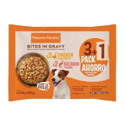 Nature's Variety Bites in Sosse Mini Adult 4 x 100 g - Huhn & Lachs