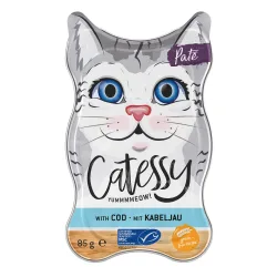 Catessy Schälchen Paté mit Häppchen und MSC Kabeljau - 36 x 85 g
