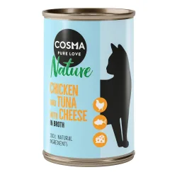 Sparpaket Cosma Nature 12 x 140 g - Hühnchen & Thunfisch mit Käse